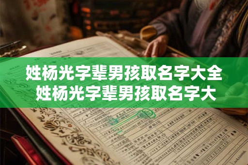 姓杨光字辈男孩取名字大全 姓杨光字辈男孩取名字大全三个字
