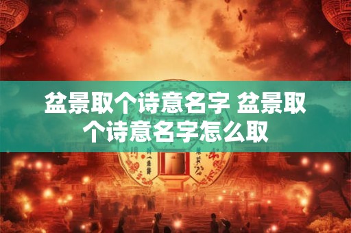 盆景取个诗意名字 盆景取个诗意名字怎么取