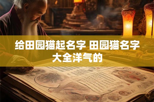 给田园猫起名字 田园猫名字大全洋气的