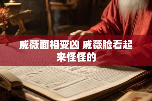 戚薇面相变凶 戚薇脸看起来怪怪的