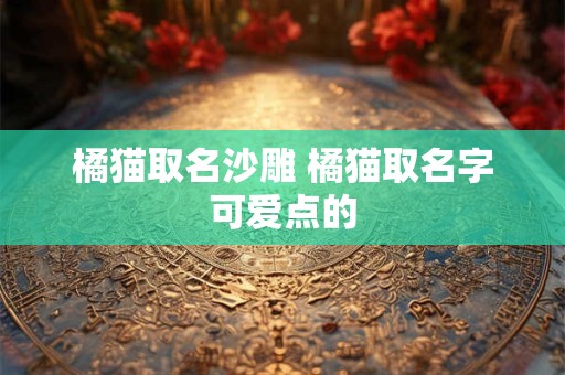 橘猫取名沙雕 橘猫取名字可爱点的