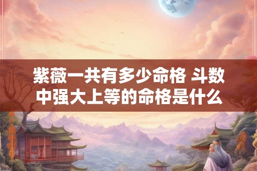 紫薇一共有多少命格 斗数中强大上等的命格是什么