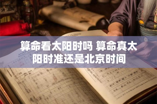 算命看太阳时吗 算命真太阳时准还是北京时间
