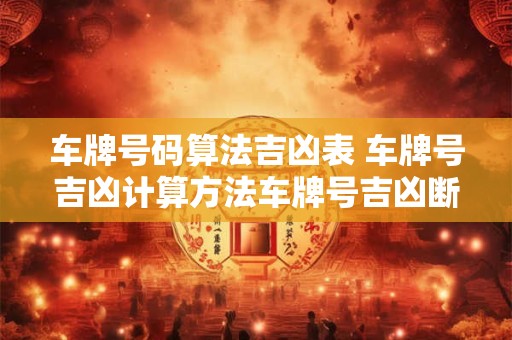 车牌号码算法吉凶表 车牌号吉凶计算方法车牌号吉凶断语