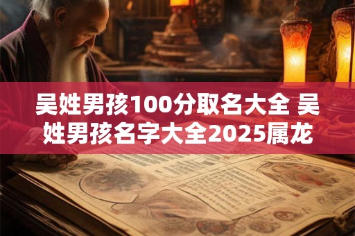吴姓男孩100分取名大全 吴姓男孩名字大全2025属龙取名俩字
