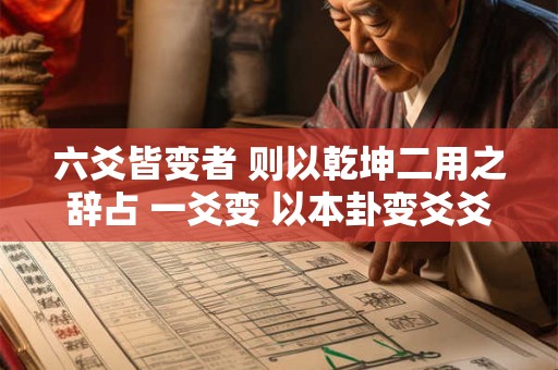 六爻皆变者 则以乾坤二用之辞占 一爻变 以本卦变爻爻辞断