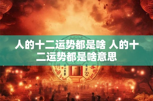人的十二运势都是啥 人的十二运势都是啥意思