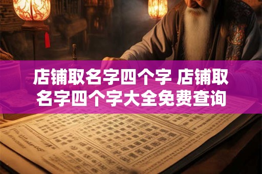店铺取名字四个字 店铺取名字四个字大全免费查询