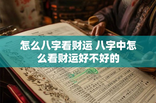 怎么八字看财运 八字中怎么看财运好不好的