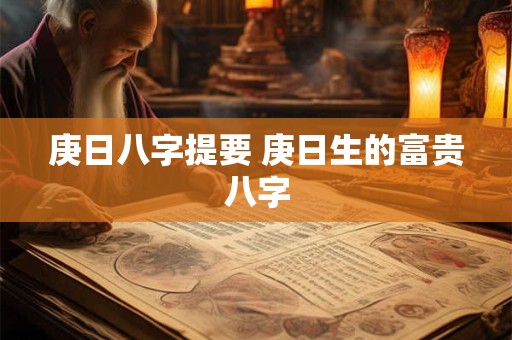庚日八字提要 庚日生的富贵八字