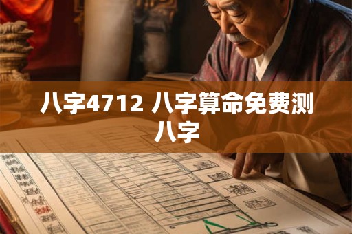 八字4712 八字算命免费测八字