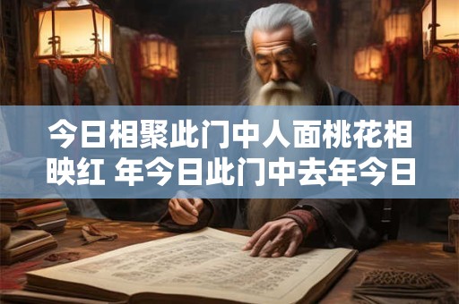 今日相聚此门中人面桃花相映红 年今日此门中去年今日此门中人面桃花相映红是谁写的