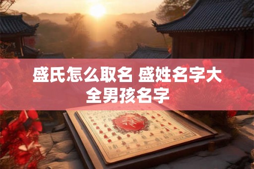 盛氏怎么取名 盛姓名字大全男孩名字
