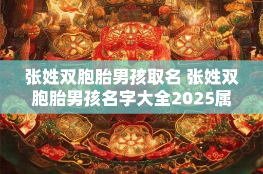 张姓双胞胎男孩取名 张姓双胞胎男孩名字大全2025属牛