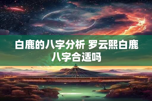 白鹿的八字分析 罗云熙白鹿八字合适吗