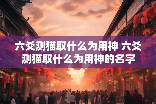 六爻测猫取什么为用神 六爻测猫取什么为用神的名字