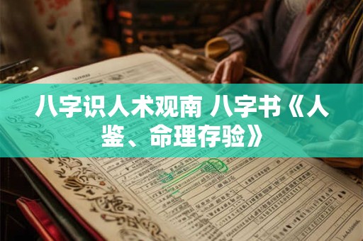 八字识人术观南 八字书《人鉴、命理存验》