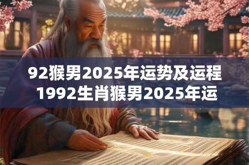 92猴男2025年运势及运程 1992生肖猴男2025年运势大全