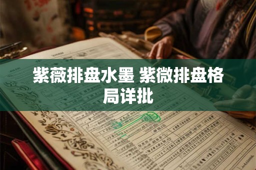 紫薇排盘水墨 紫微排盘格局详批