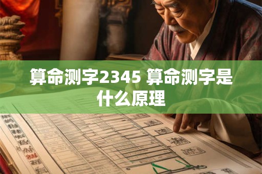 算命测字2345 算命测字是什么原理