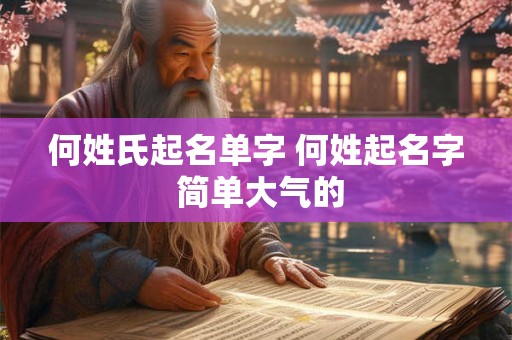 何姓氏起名单字 何姓起名字 简单大气的