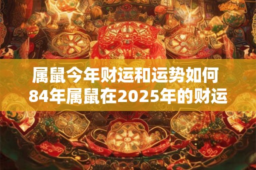 属鼠今年财运和运势如何 84年属鼠在2026年的财运 属鼠今年财运和运势如何 84年属鼠在2026年的财运