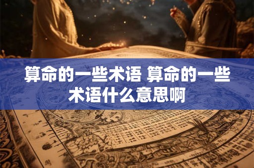 算命的一些术语 算命的一些术语什么意思啊