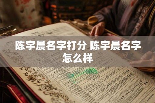 陈宇晨名字打分 陈宇晨名字怎么样
