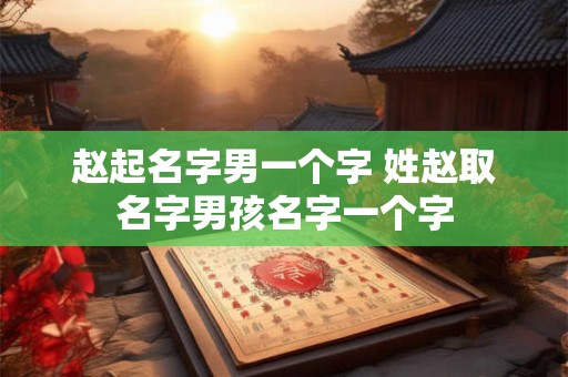 赵起名字男一个字 姓赵取名字男孩名字一个字