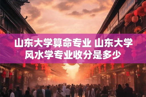 山东大学算命专业 山东大学风水学专业收分是多少