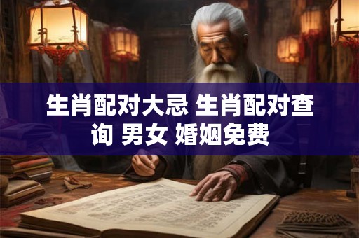 生肖配对大忌 生肖配对查询 男女 婚姻免费