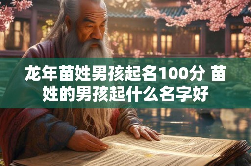 龙年苗姓男孩起名100分 苗姓的男孩起什么名字好