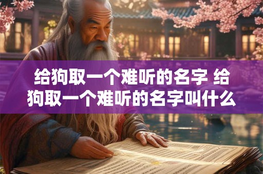给狗取一个难听的名字 给狗取一个难听的名字叫什么