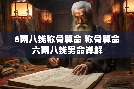 6两八钱称骨算命 称骨算命六两八钱男命详解