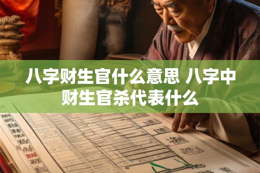 八字财生官什么意思 八字中财生官杀代表什么