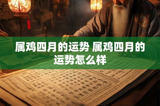 属鸡四月的运势 属鸡四月的运势怎么样