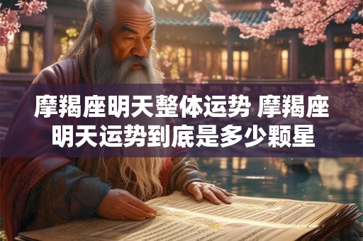 摩羯座明天整体运势 摩羯座明天运势到底是多少颗星