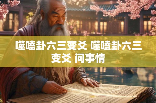 噬嗑卦六三变爻 噬嗑卦六三变爻 问事情