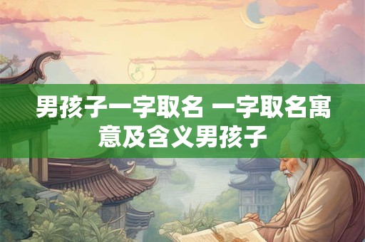 男孩子一字取名 一字取名寓意及含义男孩子