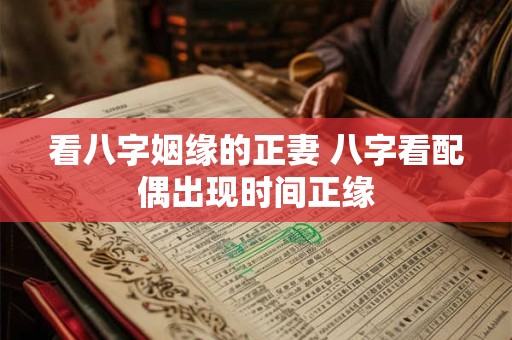 看八字姻缘的正妻 八字看配偶出现时间正缘