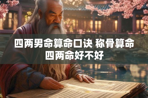 四两男命算命口诀 称骨算命四两命好不好