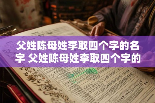 父姓陈母姓李取四个字的名字 父姓陈母姓李取四个字的名字有哪些