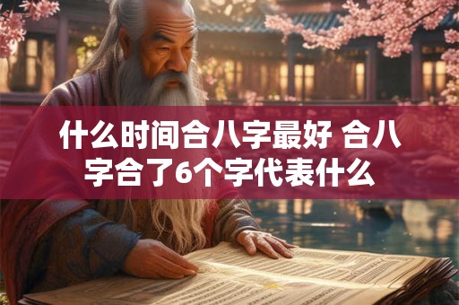 什么时间合八字最好 合八字合了6个字代表什么