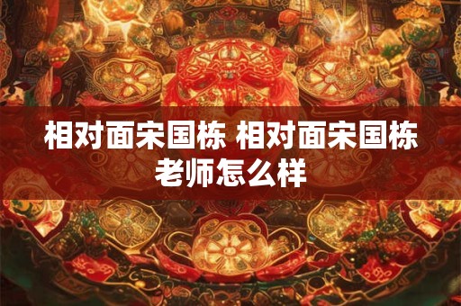 相对面宋国栋 相对面宋国栋老师怎么样