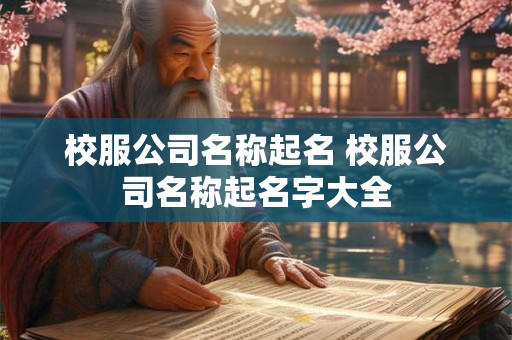 校服公司名称起名 校服公司名称起名字大全