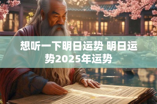 想听一下明日运势 明日运势2025年运势