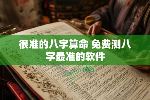 很准的八字算命 免费测八字最准的软件