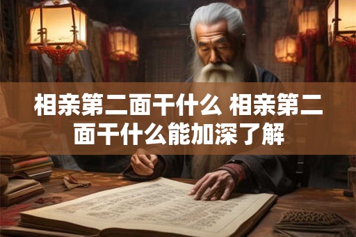 相亲第二面干什么 相亲第二面干什么能加深了解