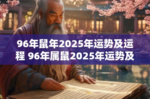 96年鼠年2025年运势及运程 96年属鼠2025年运势及运程每月运程