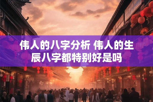 伟人的八字分析 伟人的生辰八字都特别好是吗